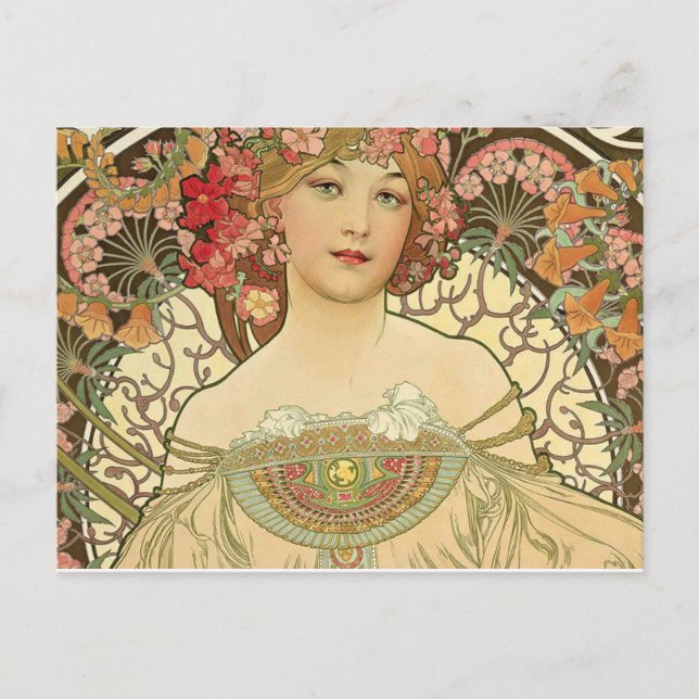 Carte Postale Alphonse Mucha - Art Nouveau Master (Devant)