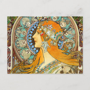 Carte Postale Alphonse Mucha Art Nouveau Zodiac