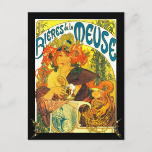 Carte Postale Alphonse Mucha Bieres de la Meuse personnalisée
