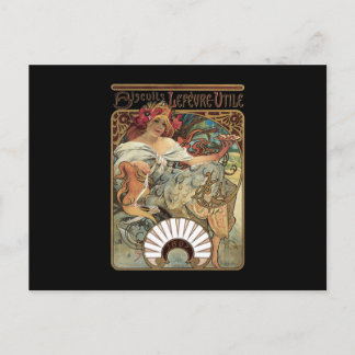 Carte Postale Alphonse Mucha Biscuits Lefevre Utile