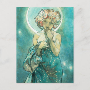 Carte Postale Alphonse Mucha Clair de Lune Art Nouveau