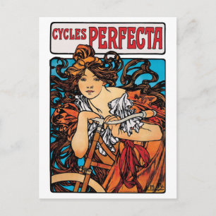 Carte Postale Alphonse Mucha - Cycles Perfecta Art nouveau rétro