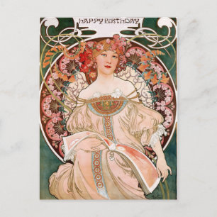 Carte Postale Alphonse Mucha : Daydream (Rêverie)