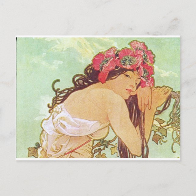 Carte Postale Alphonse Mucha. Ete/Été, 1896 (Devant)
