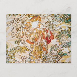 Carte Postale Alphonse Mucha - Femme Avec Marguerite