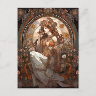 Carte Postale Alphonse Mucha Inspiré Art Nouveau