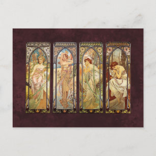 Carte Postale Alphonse Mucha, Le Temps du Jour