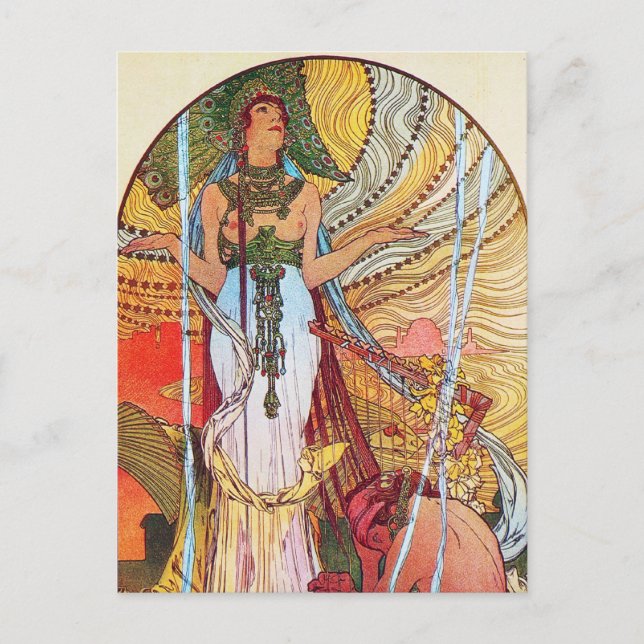 Carte Postale Alphonse Mucha Peacock (Devant)