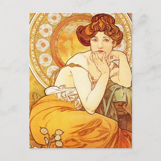 Carte postale Alphonse Mucha Topaz (Devant)