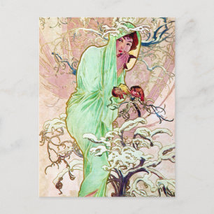 Carte Postale Alphonse Mucha Winter II