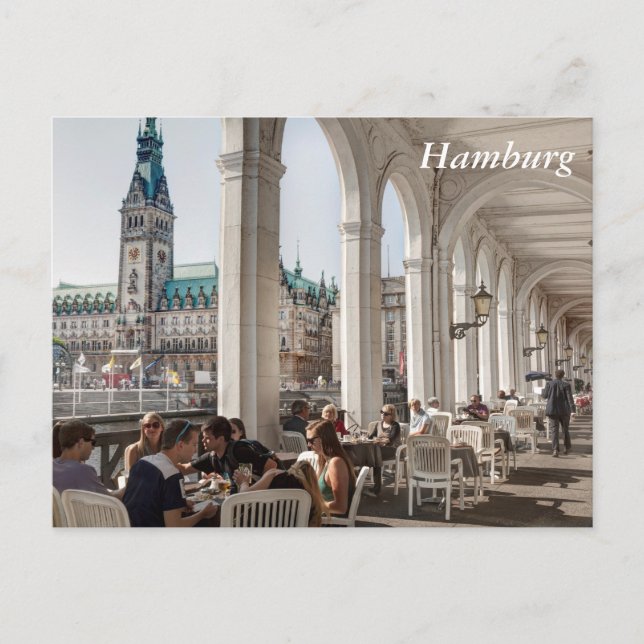 Carte Postale Alsterarkaden, Hambourg, Allemagne (Devant)