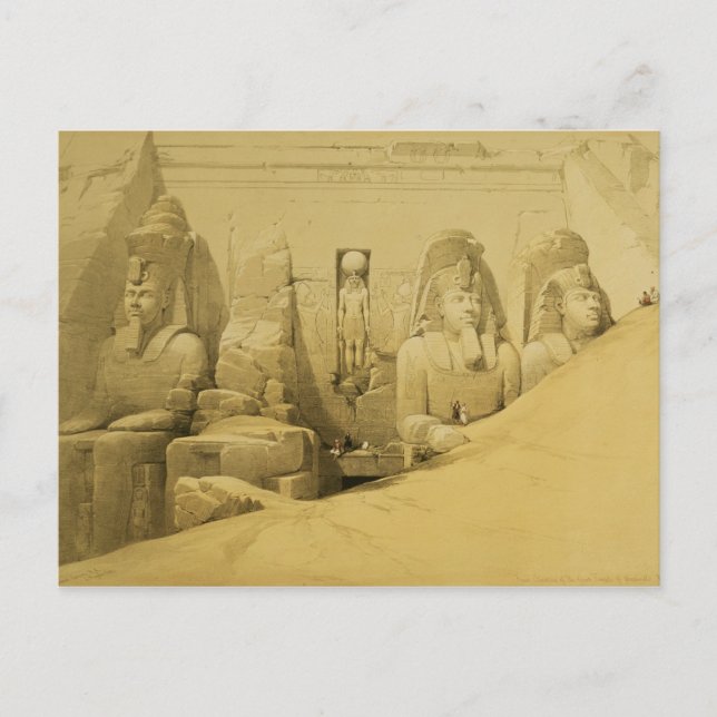Carte Postale Altitude avant du grand temple d'Aboo Simbel (Devant)