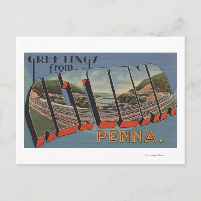 Carte Postale Altoona, Pennsylvanie - Scènes de grandes lettres (Devant)