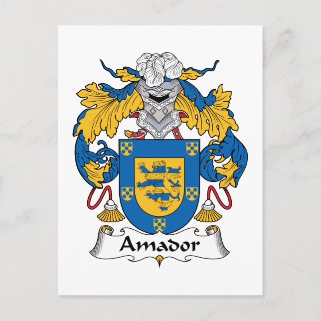 Carte Postale Amador Family Crest (Devant)