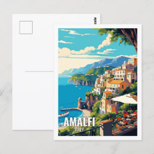 Carte Postale Amalfi Italie célèbres lieux de voyage
