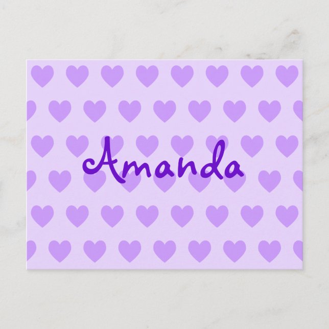 Carte Postale Amanda en violet (Devant)