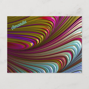 Carte Postale AMANDA~ Motif de conception fractale 3D ~ Traiteme