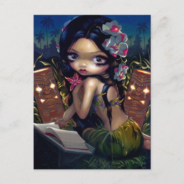 Carte postale "Amara et le livre" (Devant)