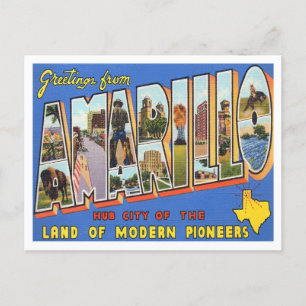 Carte postale Amarillo, Texas Vintage Big Letters