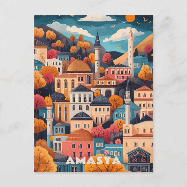 Carte Postale Amasya en voyage d'automne (Devant)