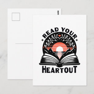 Carte Postale Amateur de lecture lis ton cœur livre nerd