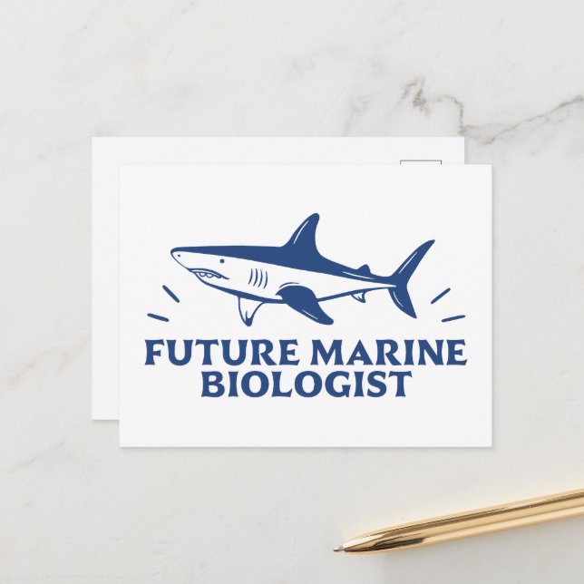 Carte Postale Amateur de requin futur biologiste marin (Devant/Arrière en situation)