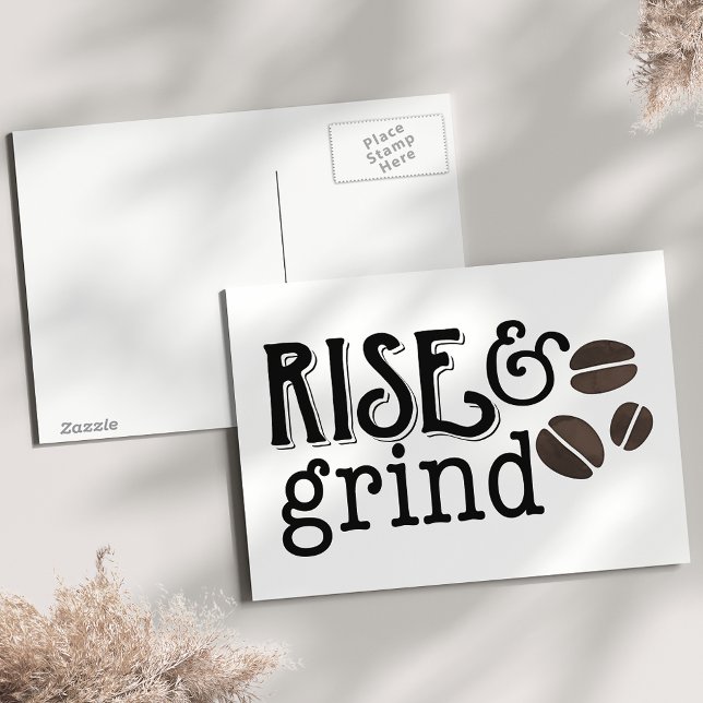 Carte Postale Amateurs de café Lever et Grind (Créateur téléchargé)