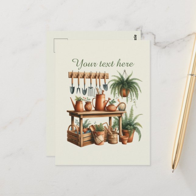Carte Postale Amateurs de jardinage mignon personnalisable (Devant/Arrière en situation)