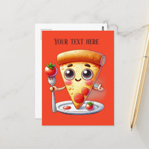 Carte Postale Amateurs de pizza amusante ajouter du texte
