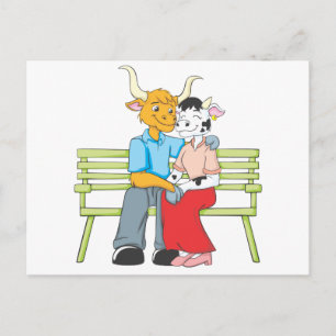 Carte Postale Amateurs de taureaux et de vaches sucrés
