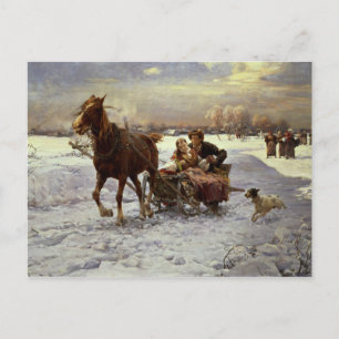 Carte Postale Amateurs en traîneau