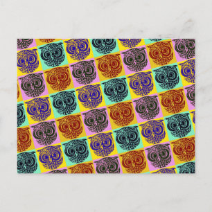 Carte Postale amazing color owl pat