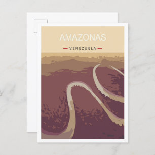 Carte Postale Amazonas Venezuela Vintage voyage d'art