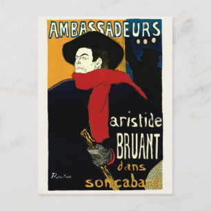 Carte Postale Ambassadeurs Art Nouveau vintage, Toulouse Lautrec