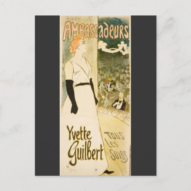 Carte Postale Ambassadeurs Yvette Guilbert par Theophile Steinle (Devant)