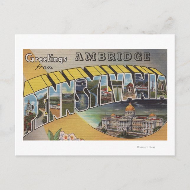 Carte Postale Ambridge, Pennsylvanie - Scènes de grandes lettres (Devant)