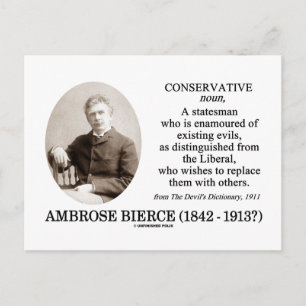 Carte Postale Ambrose Bierce Conservateur Le dictionnaire du dia