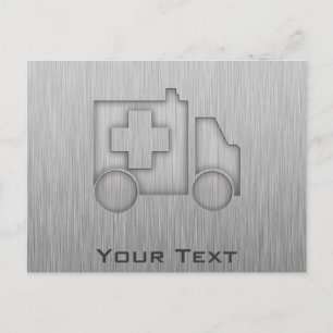 Carte Postale Ambulance ; Aspect métallique