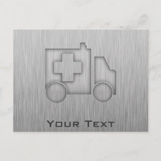 Carte Postale Ambulance ; Aspect métallique
