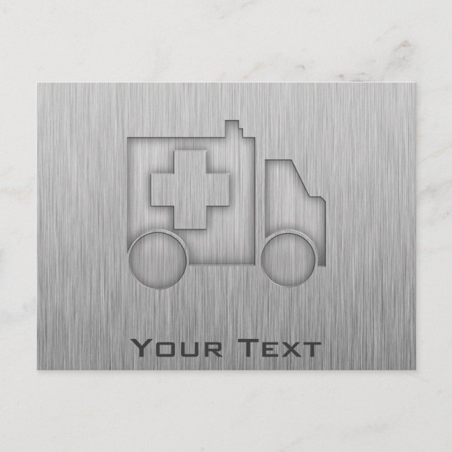 Carte Postale Ambulance ; Aspect métallique (Devant)