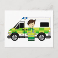 Ambulance de dessin animé mignonne et EMT