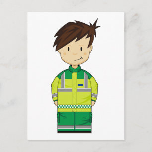 Carte Postale Ambulance de dessin mignonne EMT