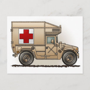Carte postale Ambulance Hummer militaire