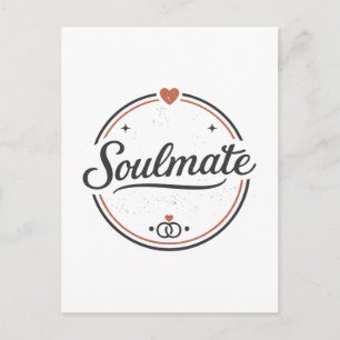 Carte Postale Âme sœur Rétro Amour Minimal(Léger) Couple Corresp