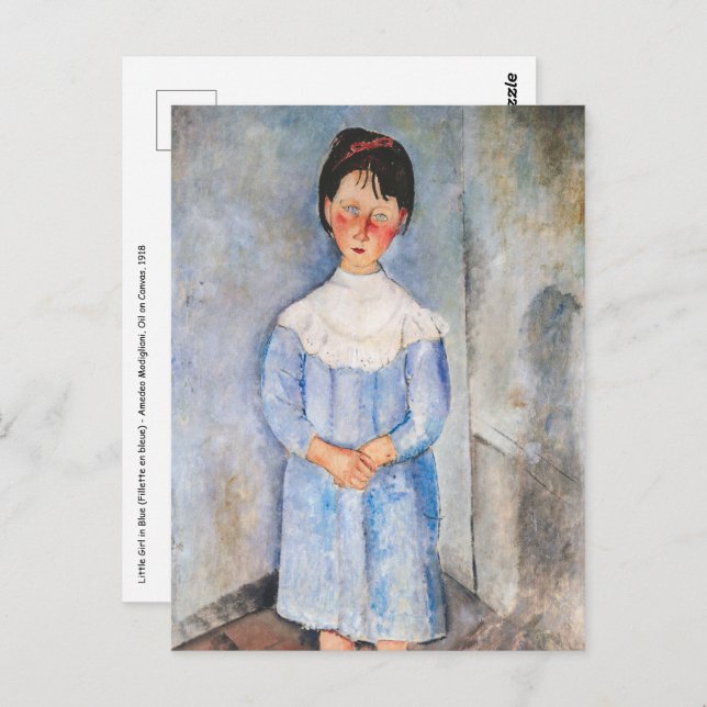 Carte Postale Amedeo Modigliani - Petite fille en bleu (Devant / Derrière)