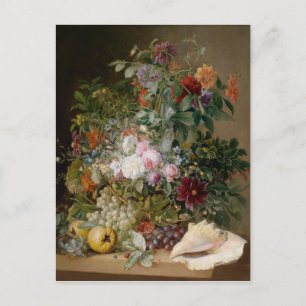 Carte Postale Aménagement des fleurs et coquillage