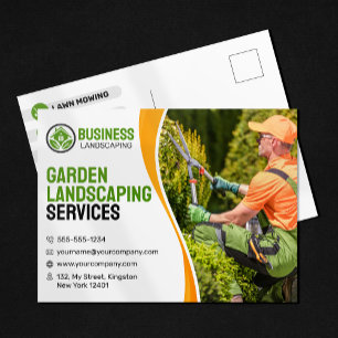 Carte Postale Aménagement paysager de jardin orange et vert Tont