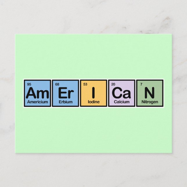 Carte Postale Américain en éléments (Devant)