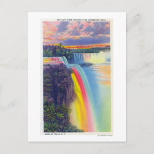 Carte Postale American and Horseshoe Falls à Dusk