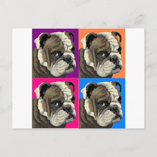 Carte Postale American Bulldog fait Pastel (Devant)